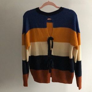 Idem ditto striped sweater with tie back